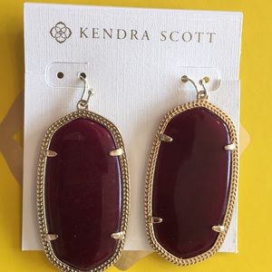 Kendra Scott Danielle Maroon Jade and Gold